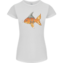 Shark Wannabe Funny Goldfish Sea Fishing Womens Petite Cut T-Shirt White
