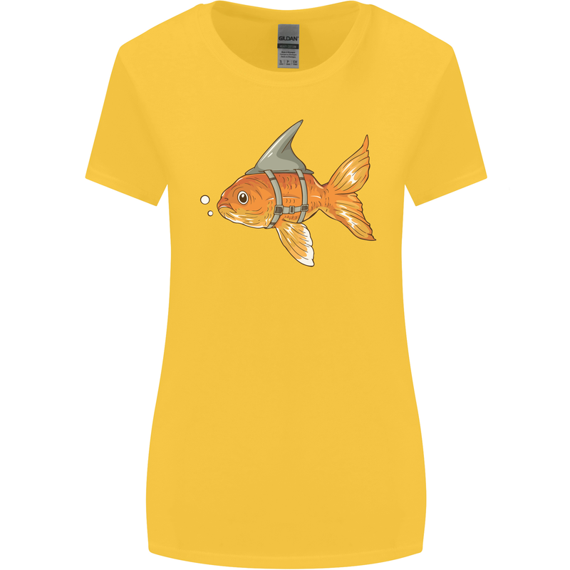 Shark Wannabe Funny Goldfish Sea Fishing Womens Wider Cut T-Shirt Yellow