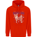 Shiba Inu Anatomy Mens 80% Cotton Hoodie Bright Red