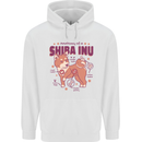 Shiba Inu Anatomy Mens 80% Cotton Hoodie White
