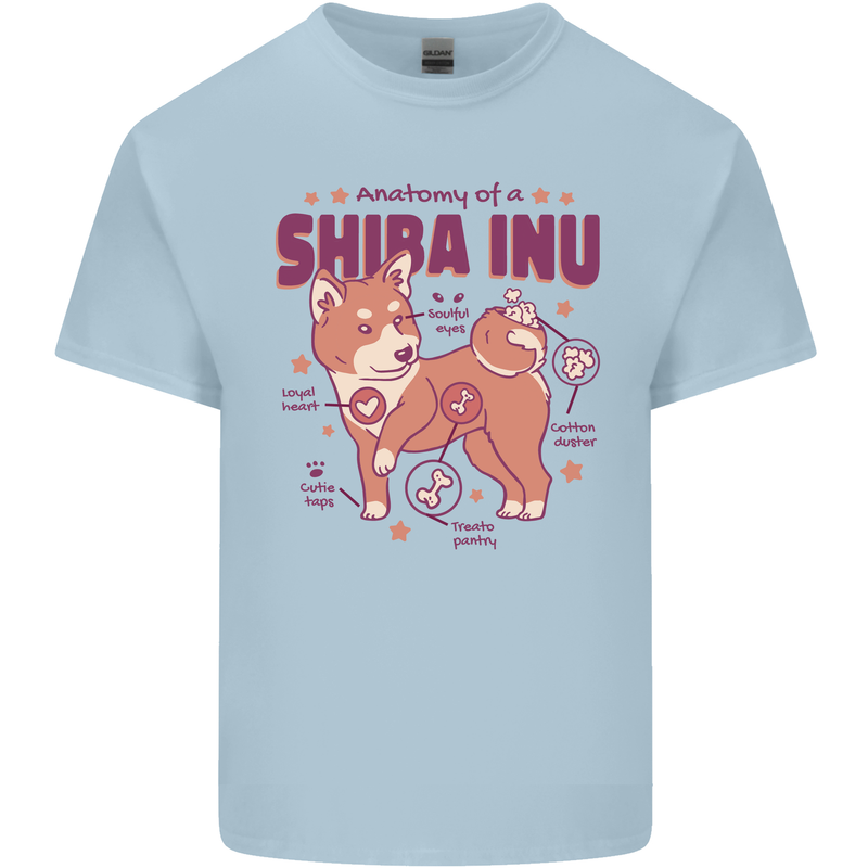 Shiba Inu Anatomy Mens Cotton T-Shirt Tee Top Light Blue