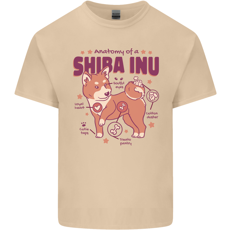 Shiba Inu Anatomy Mens Cotton T-Shirt Tee Top Sand