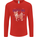 Shiba Inu Anatomy Mens Long Sleeve T-Shirt Red