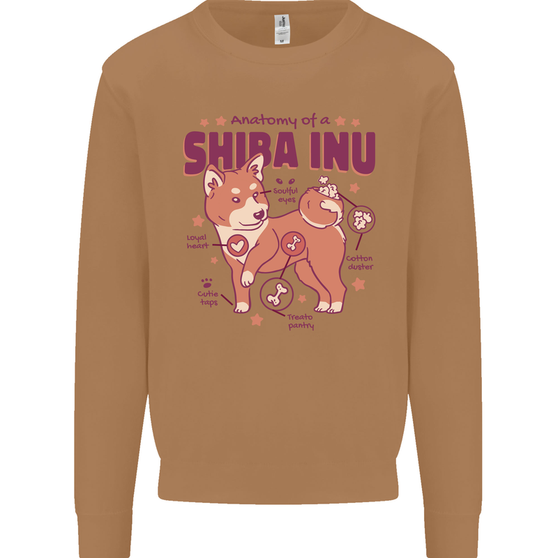 Shiba Inu Anatomy Mens Sweatshirt Jumper Caramel Latte