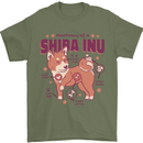 Shiba Inu Anatomy Mens T-Shirt 100% Cotton Military Green