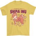 Shiba Inu Anatomy Mens T-Shirt 100% Cotton Yellow