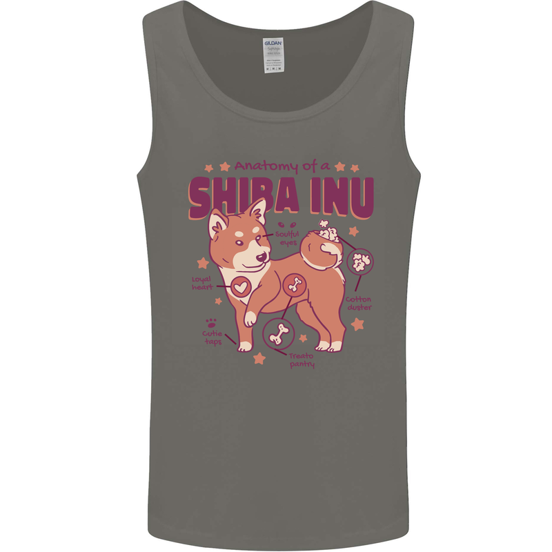 Shiba Inu Anatomy Mens Vest Tank Top Charcoal