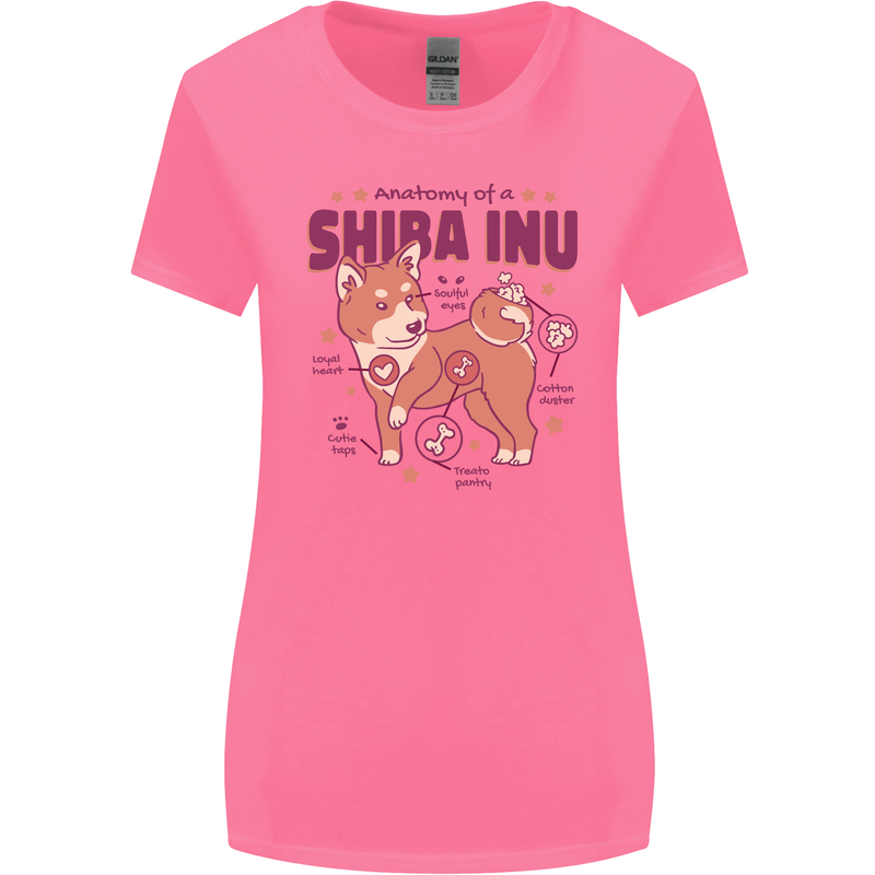Shiba Inu Anatomy Womens Wider Cut T-Shirt Azalea