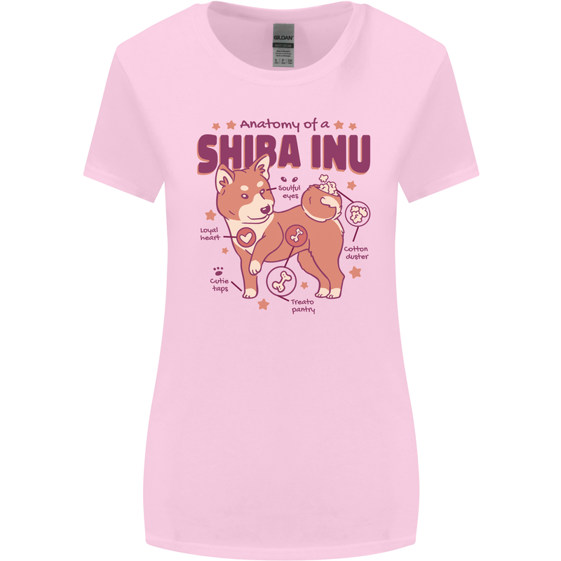Shiba Inu Anatomy Womens Wider Cut T-Shirt Light Pink