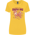 Shiba Inu Anatomy Womens Wider Cut T-Shirt Yellow