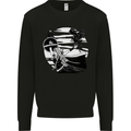 Shield Maiden With a Raven & Viking Ship Mens Sweatshirt Jumper Black