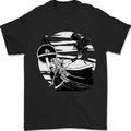 Shield Maiden With a Raven & Viking Ship Mens T-Shirt 100% Cotton Black
