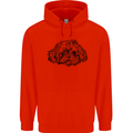 Shih Tzu Drawing Dogs Childrens Kids Hoodie Bright Red