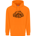Shih Tzu Drawing Dogs Childrens Kids Hoodie Orange