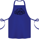 Shih Tzu Drawing Dogs Cotton Apron 100% Organic Royal Blue