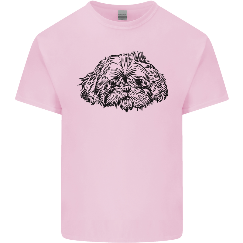 Shih Tzu Drawing Dogs Kids T-Shirt Childrens Light Pink
