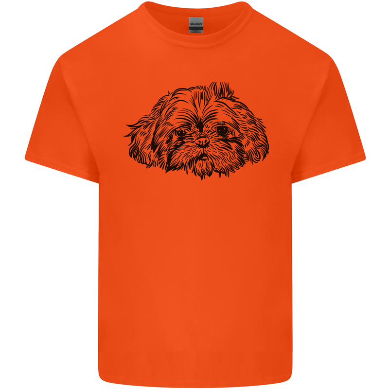 Shih Tzu Drawing Dogs Kids T-Shirt Childrens Orange