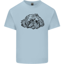 Shih Tzu Drawing Dogs Mens Cotton T-Shirt Tee Top Light Blue
