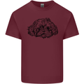 Shih Tzu Drawing Dogs Mens Cotton T-Shirt Tee Top Maroon