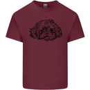Shih Tzu Drawing Dogs Mens Cotton T-Shirt Tee Top Maroon