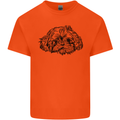 Shih Tzu Drawing Dogs Mens Cotton T-Shirt Tee Top Orange