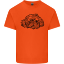 Shih Tzu Drawing Dogs Mens Cotton T-Shirt Tee Top Orange