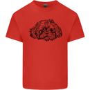 Shih Tzu Drawing Dogs Mens Cotton T-Shirt Tee Top Red