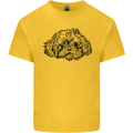 Shih Tzu Drawing Dogs Mens Cotton T-Shirt Tee Top Yellow