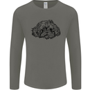 Shih Tzu Drawing Dogs Mens Long Sleeve T-Shirt Charcoal