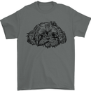 Shih Tzu Drawing Dogs Mens T-Shirt 100% Cotton Charcoal