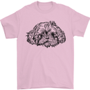 Shih Tzu Drawing Dogs Mens T-Shirt 100% Cotton Light Pink