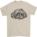 Shih Tzu Drawing Dogs Mens T-Shirt 100% Cotton Sand