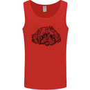 Shih Tzu Drawing Dogs Mens Vest Tank Top Red