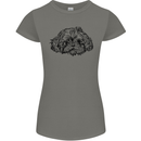 Shih Tzu Drawing Dogs Womens Petite Cut T-Shirt Charcoal
