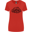 Shih Tzu Drawing Dogs Womens Wider Cut T-Shirt Red