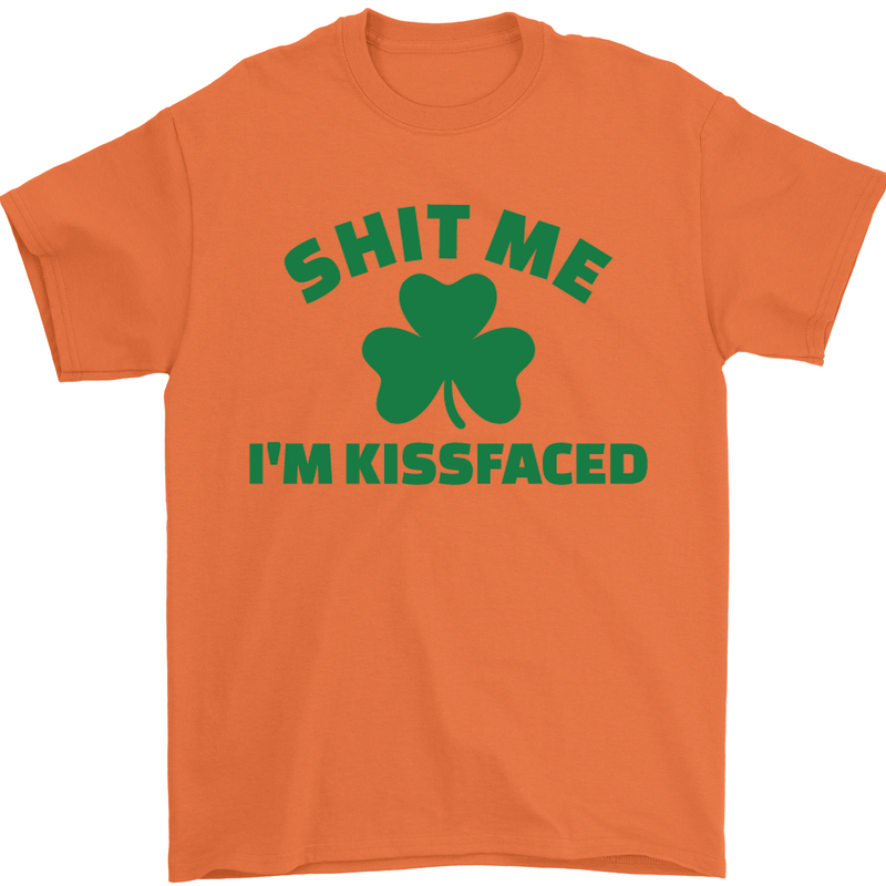 Shit Me I'm Kissfaced St. Patrick's Day Mens T-Shirt Cotton Gildan Orange