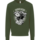 Shovelhead Motorcycle Engine Biker Kids Sweatshirt Jumper Forest Green
