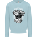 Shovelhead Motorcycle Engine Biker Kids Sweatshirt Jumper Light Blue