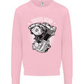 Shovelhead Motorcycle Engine Biker Kids Sweatshirt Jumper Light Pink