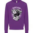 Shovelhead Motorcycle Engine Biker Kids Sweatshirt Jumper Purple