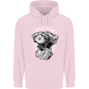 Shovelhead Motorcycle Engine Biker Mens 80% Cotton Hoodie Light Pink