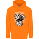 Shovelhead Motorcycle Engine Biker Mens 80% Cotton Hoodie Orange