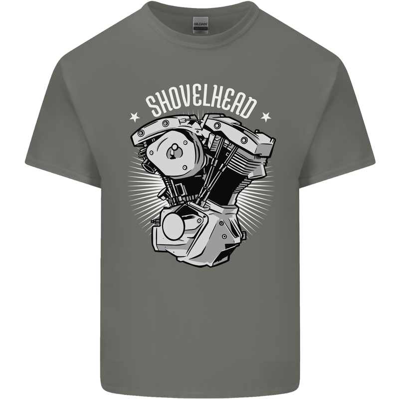 Shovelhead Motorcycle Engine Biker Mens Cotton T-Shirt Tee Top Charcoal