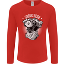 Shovelhead Motorcycle Engine Biker Mens Long Sleeve T-Shirt Red