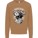 Shovelhead Motorcycle Engine Biker Mens Sweatshirt Jumper Caramel Latte