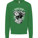 Shovelhead Motorcycle Engine Biker Mens Sweatshirt Jumper Irish Green