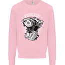 Shovelhead Motorcycle Engine Biker Mens Sweatshirt Jumper Light Pink