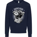 Shovelhead Motorcycle Engine Biker Mens Sweatshirt Jumper Navy Blue