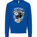 Shovelhead Motorcycle Engine Biker Mens Sweatshirt Jumper Royal Blue