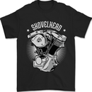 Shovelhead Motorcycle Engine Biker Mens T-Shirt 100% Cotton Black